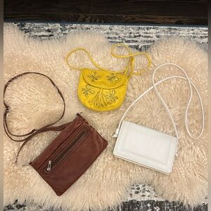 OAK + FORT Crossbody Bags - White, Yellow, Brown